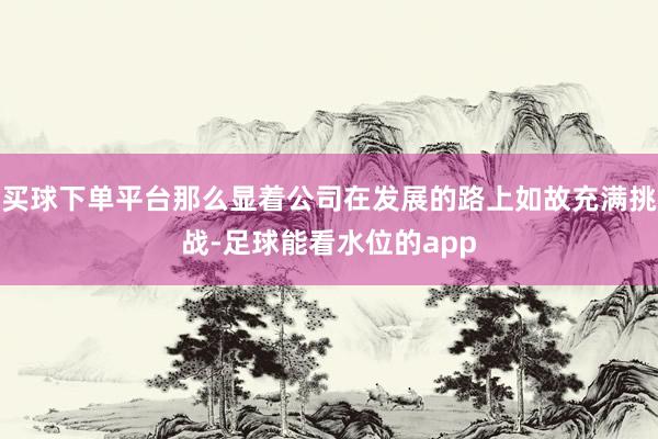 买球下单平台那么显着公司在发展的路上如故充满挑战-足球能看水位的app