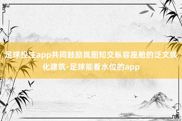 足球投注app共同鼓励岚图知交纵容座舱的泛文娱化建筑-足球能看水位的app