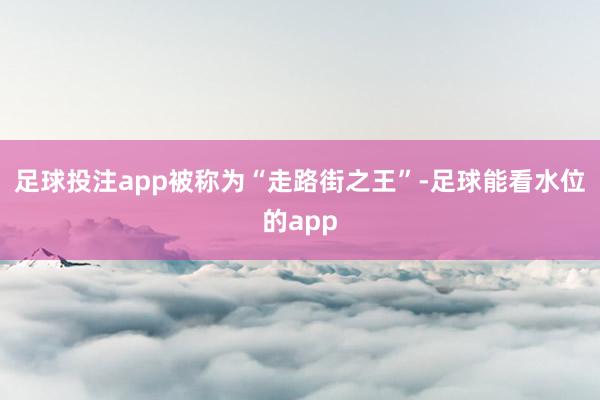 足球投注app被称为“走路街之王”-足球能看水位的app