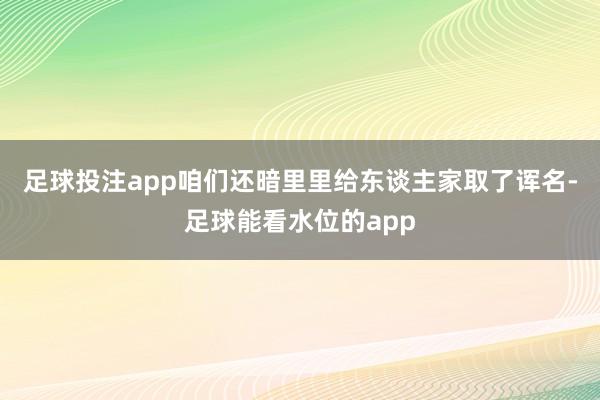 足球投注app咱们还暗里里给东谈主家取了诨名-足球能看水位的app