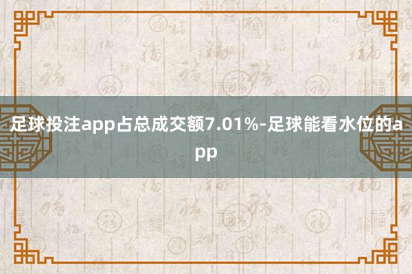 足球投注app占总成交额7.01%-足球能看水位的app