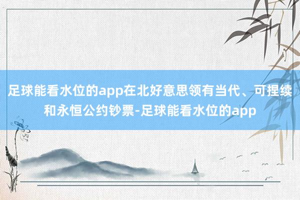 足球能看水位的app在北好意思领有当代、可捏续和永恒公约钞票-足球能看水位的app