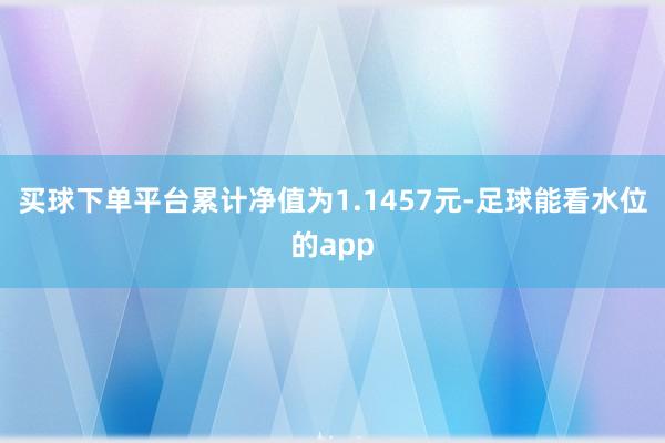 买球下单平台累计净值为1.1457元-足球能看水位的app