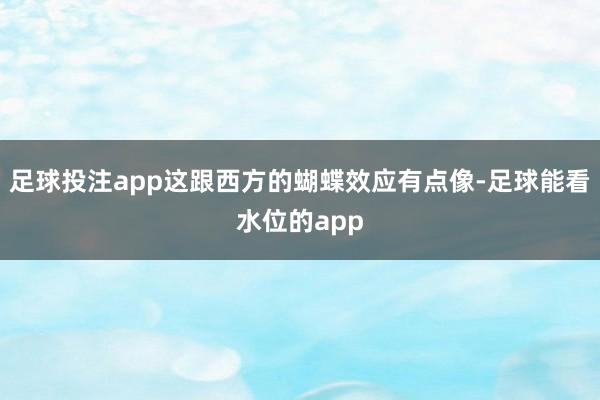 足球投注app这跟西方的蝴蝶效应有点像-足球能看水位的app