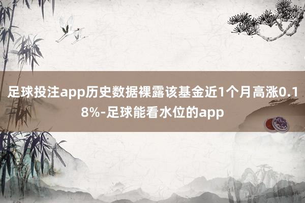 足球投注app历史数据裸露该基金近1个月高涨0.18%-足球能看水位的app