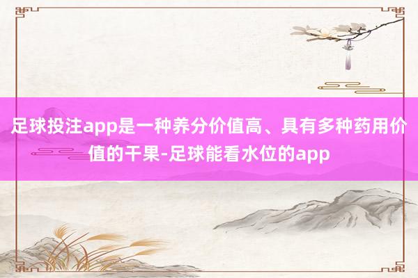 足球投注app是一种养分价值高、具有多种药用价值的干果-足球能看水位的app