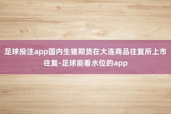 足球投注app国内生猪期货在大连商品往复所上市往复-足球能看水位的app