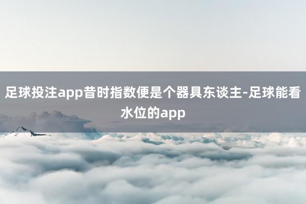 足球投注app昔时指数便是个器具东谈主-足球能看水位的app