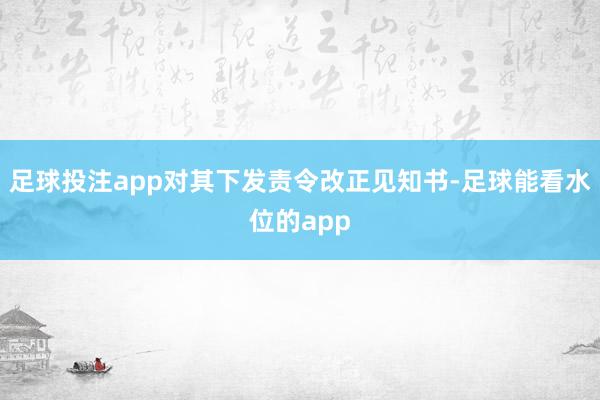 足球投注app对其下发责令改正见知书-足球能看水位的app