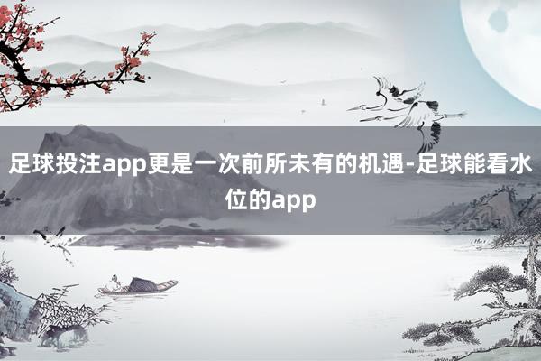 足球投注app更是一次前所未有的机遇-足球能看水位的app