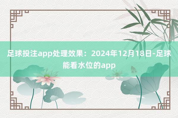 足球投注app处理效果：2024年12月18日-足球能看水位的app