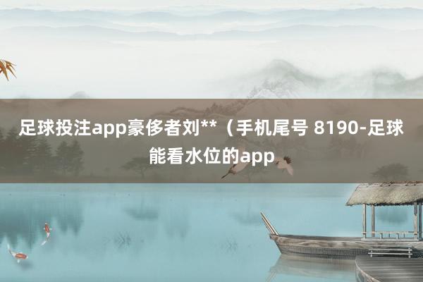 足球投注app豪侈者刘**（手机尾号 8190-足球能看水位的app