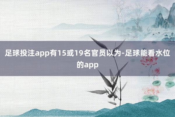 足球投注app有15或19名官员以为-足球能看水位的app