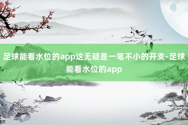 足球能看水位的app这无疑是一笔不小的开支-足球能看水位的app