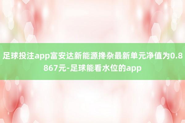 足球投注app富安达新能源搀杂最新单元净值为0.8867元-足球能看水位的app