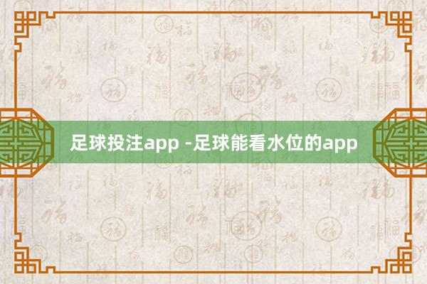 足球投注app -足球能看水位的app