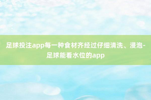 足球投注app每一种食材齐经过仔细清洗、浸泡-足球能看水位的app