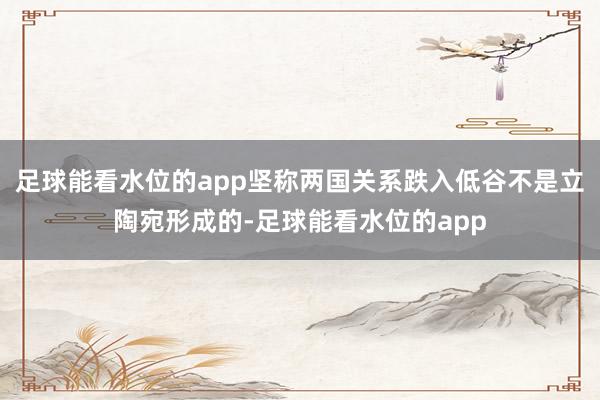 足球能看水位的app坚称两国关系跌入低谷不是立陶宛形成的-足球能看水位的app