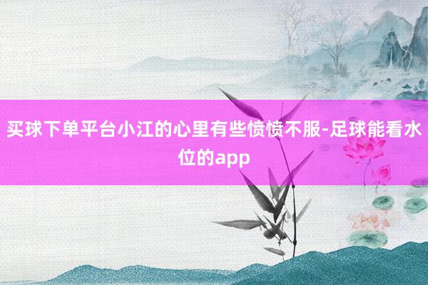 买球下单平台小江的心里有些愤愤不服-足球能看水位的app