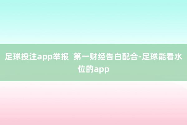 足球投注app举报  第一财经告白配合-足球能看水位的app