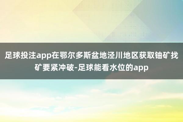 足球投注app在鄂尔多斯盆地泾川地区获取铀矿找矿要紧冲破-足球能看水位的app