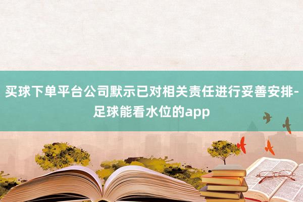 买球下单平台公司默示已对相关责任进行妥善安排-足球能看水位的app