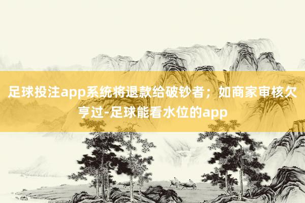 足球投注app系统将退款给破钞者；如商家审核欠亨过-足球能看水位的app