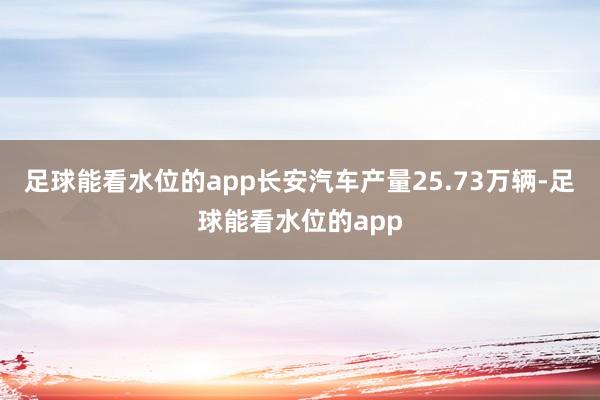 足球能看水位的app长安汽车产量25.73万辆-足球能看水位的app