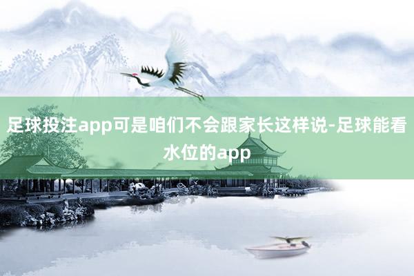 足球投注app可是咱们不会跟家长这样说-足球能看水位的app