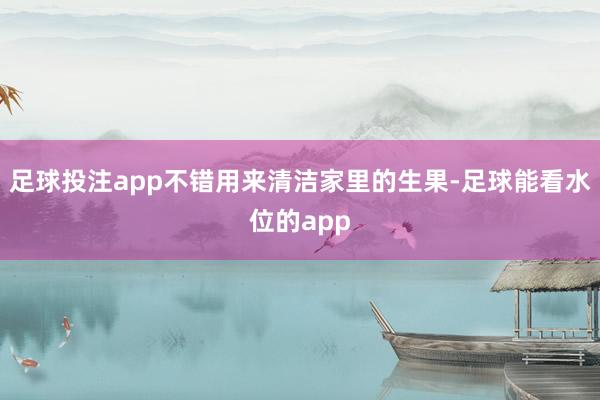 足球投注app不错用来清洁家里的生果-足球能看水位的app