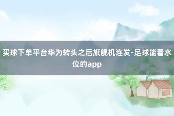 买球下单平台华为转头之后旗舰机连发-足球能看水位的app