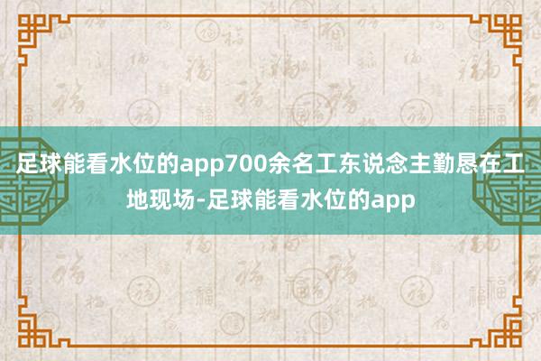 足球能看水位的app700余名工东说念主勤恳在工地现场-足球能看水位的app