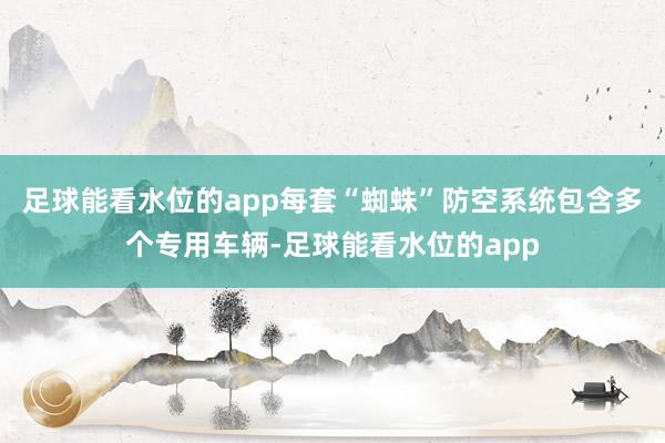 足球能看水位的app每套“蜘蛛”防空系统包含多个专用车辆-足球能看水位的app