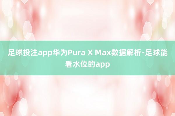 足球投注app华为Pura X Max数据解析-足球能看水位的app