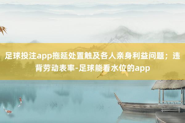 足球投注app拖延处置触及各人亲身利益问题；违背劳动表率-足球能看水位的app