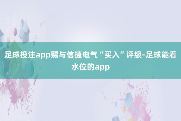 足球投注app赐与信捷电气“买入”评级-足球能看水位的app